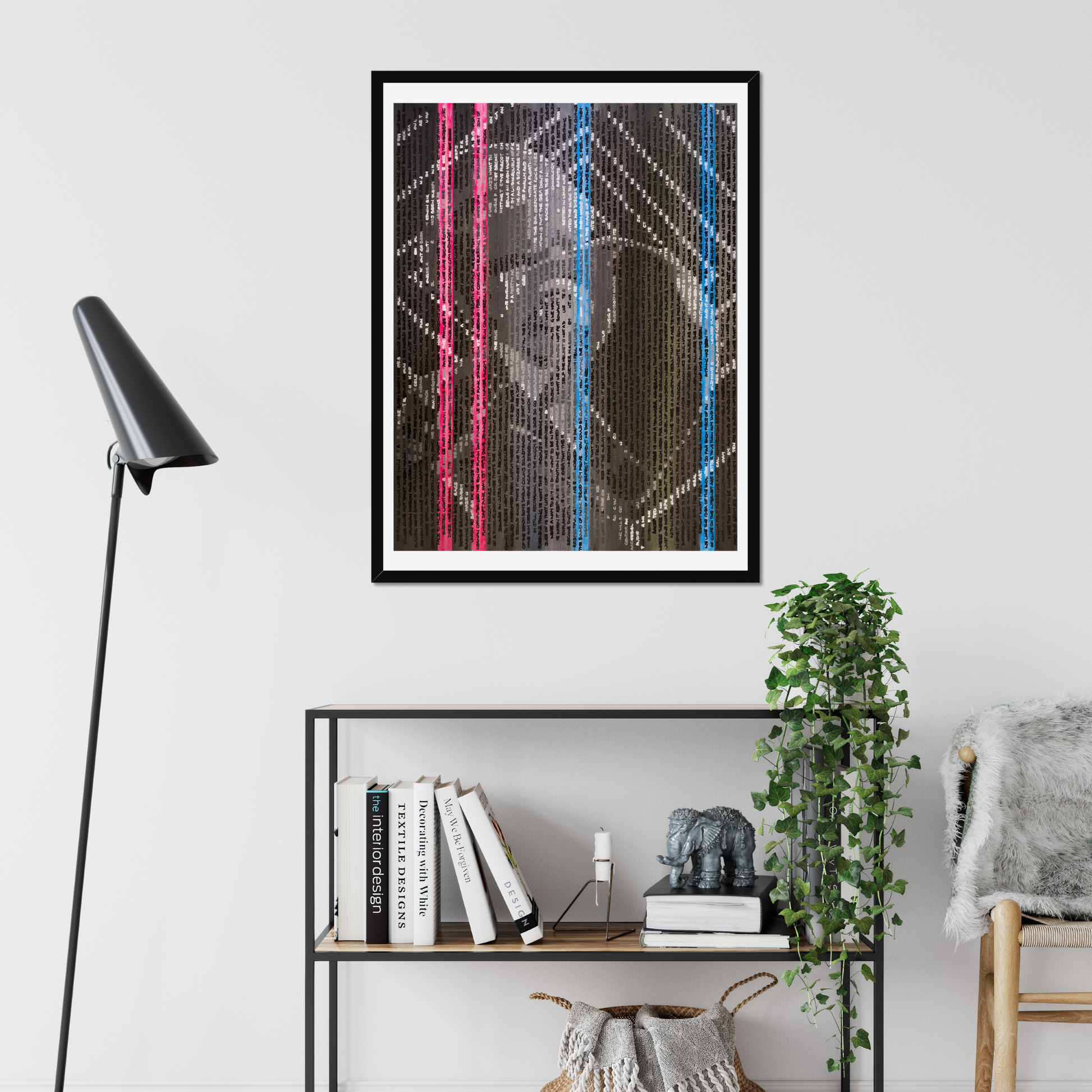 Daft Punk fine art print by Jon Keysell shown in a contemporary room setting