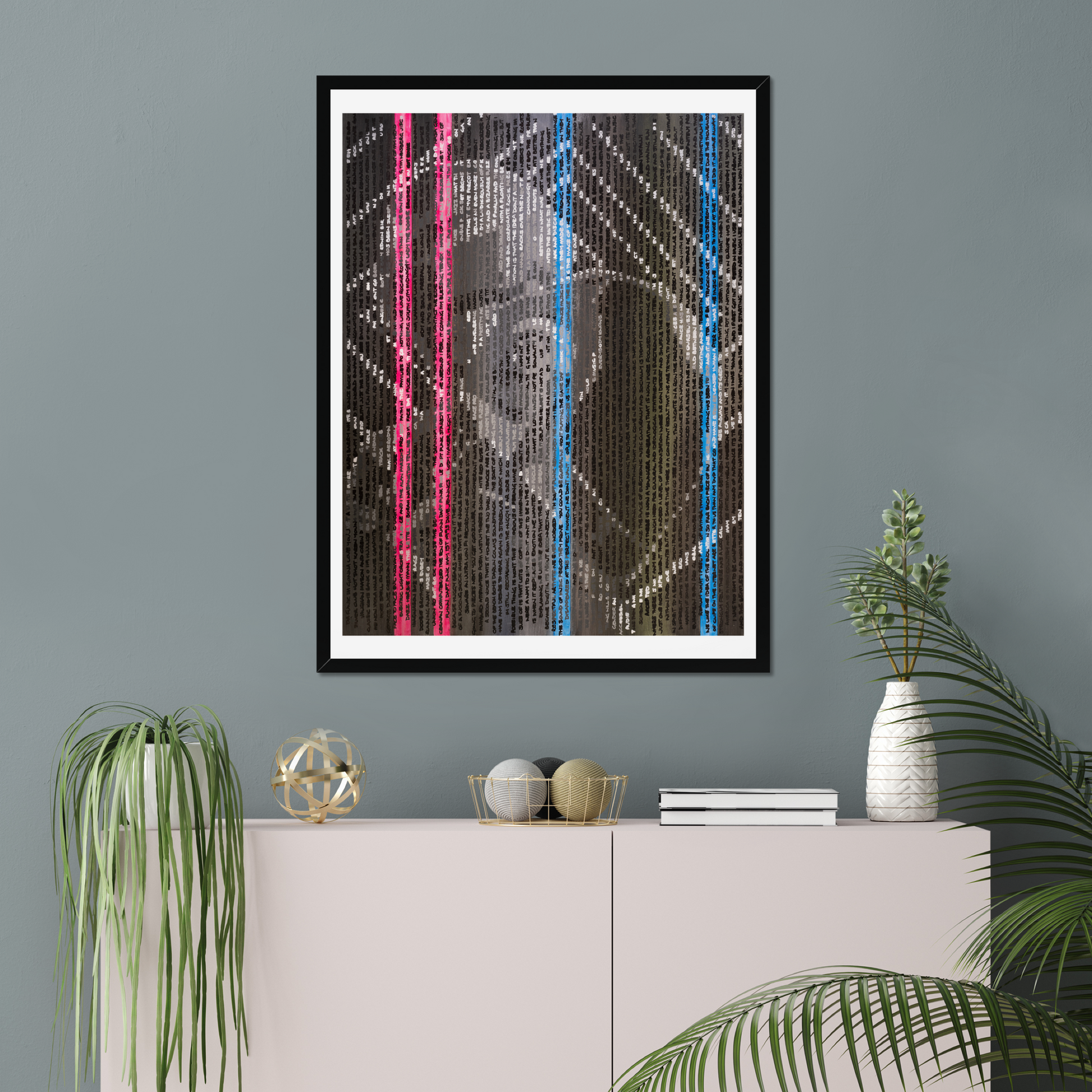 Daft Punk fine art print by Jon Keysell as statement wall art in a room