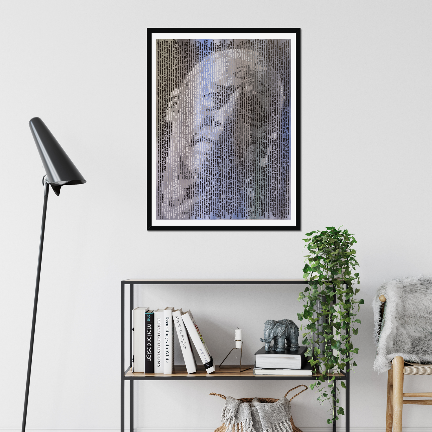 Mark Knopfler fine art print by Jon Keysell shown in a contemporary room setting