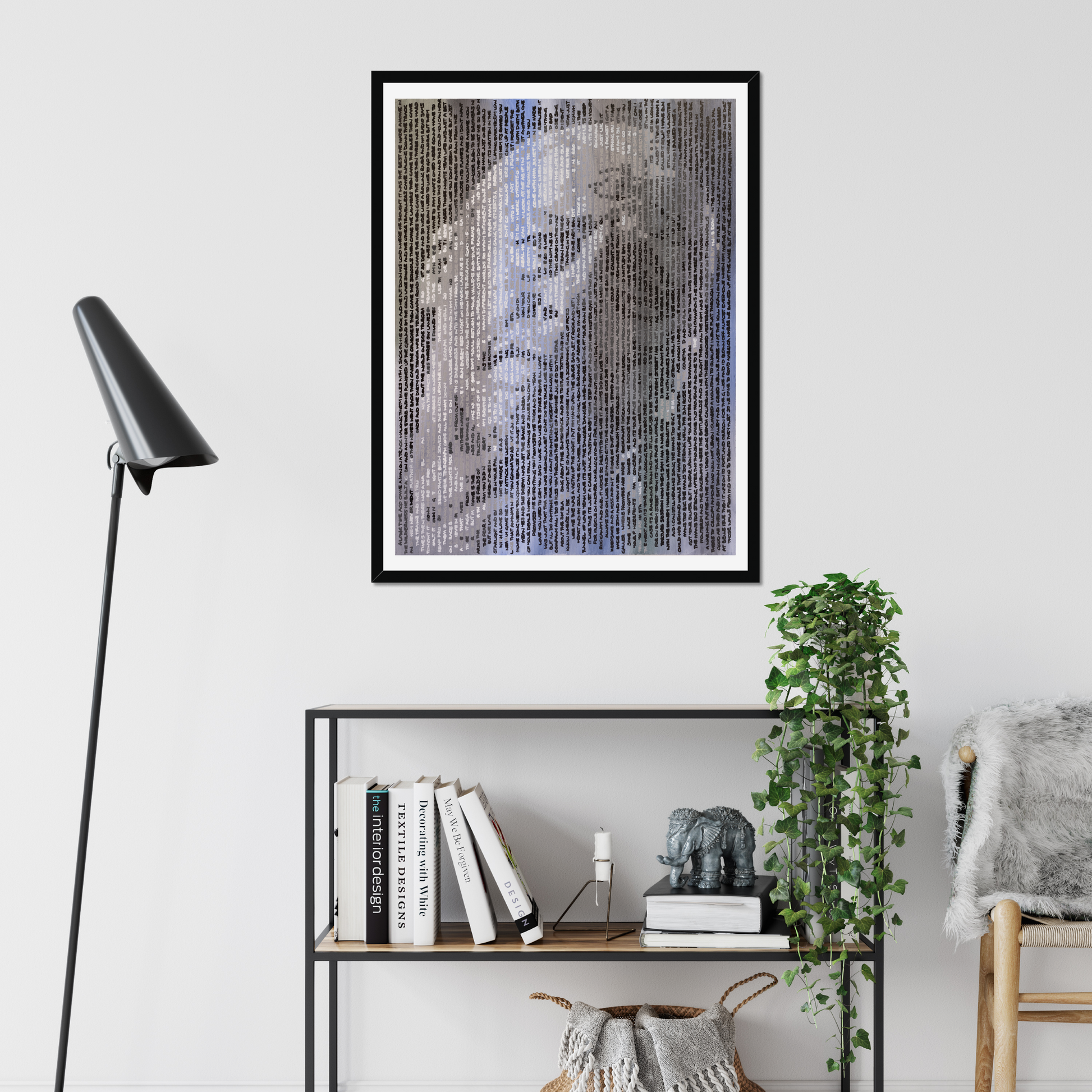 Mark Knopfler fine art print by Jon Keysell shown in a contemporary room setting