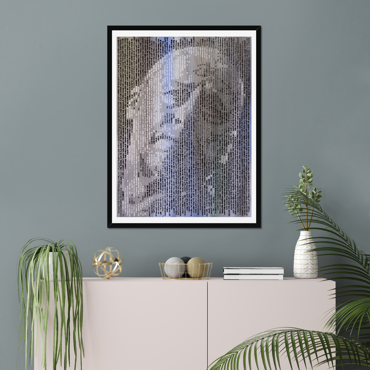 Mark Knopfler fine art print by Jon Keysell as statement wall art in a room