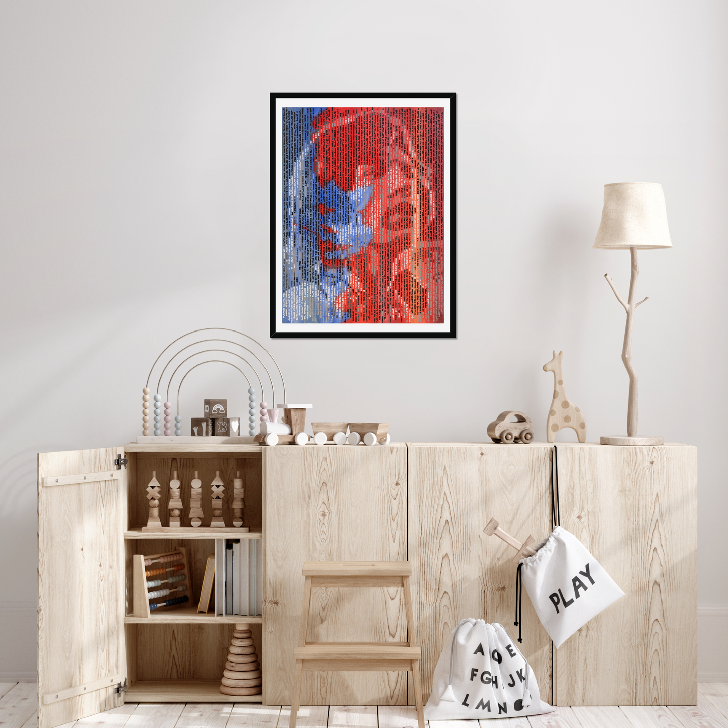 Mick Jagger & Keith Richards fine art print by Jon Keysell displayed in a living room setting