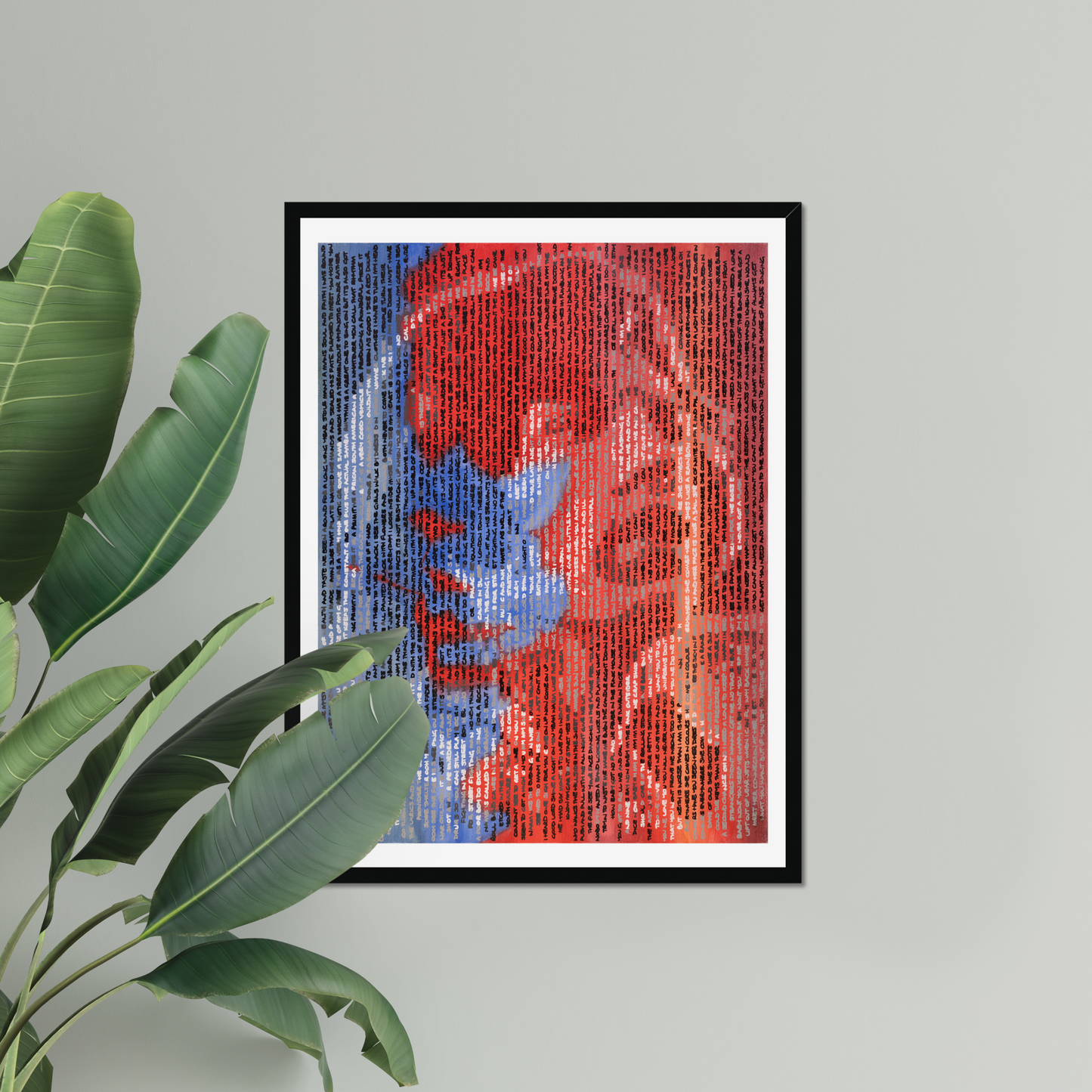 Mick Jagger & Keith Richards portrait print by Jon Keysell displayed as wall art in a home