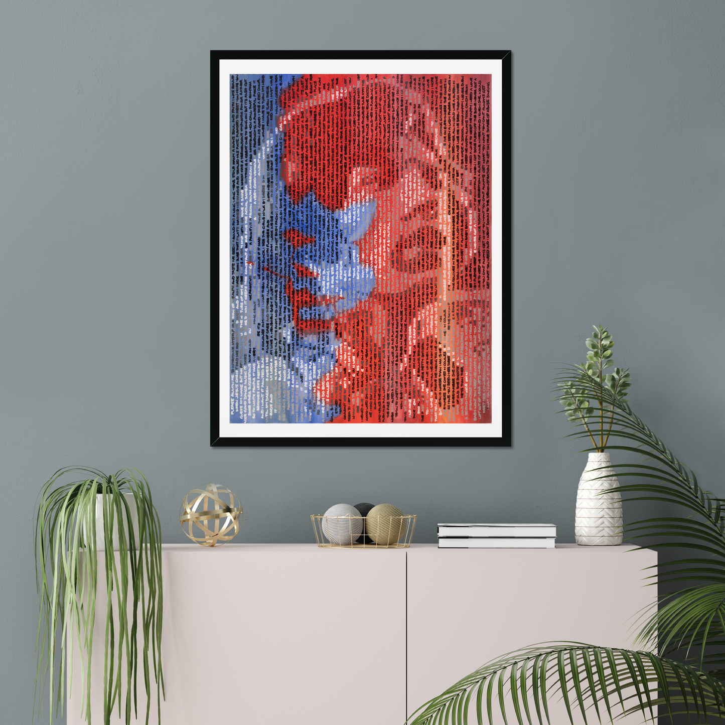 Mick Jagger & Keith Richards fine art print by Jon Keysell as statement wall art in a room