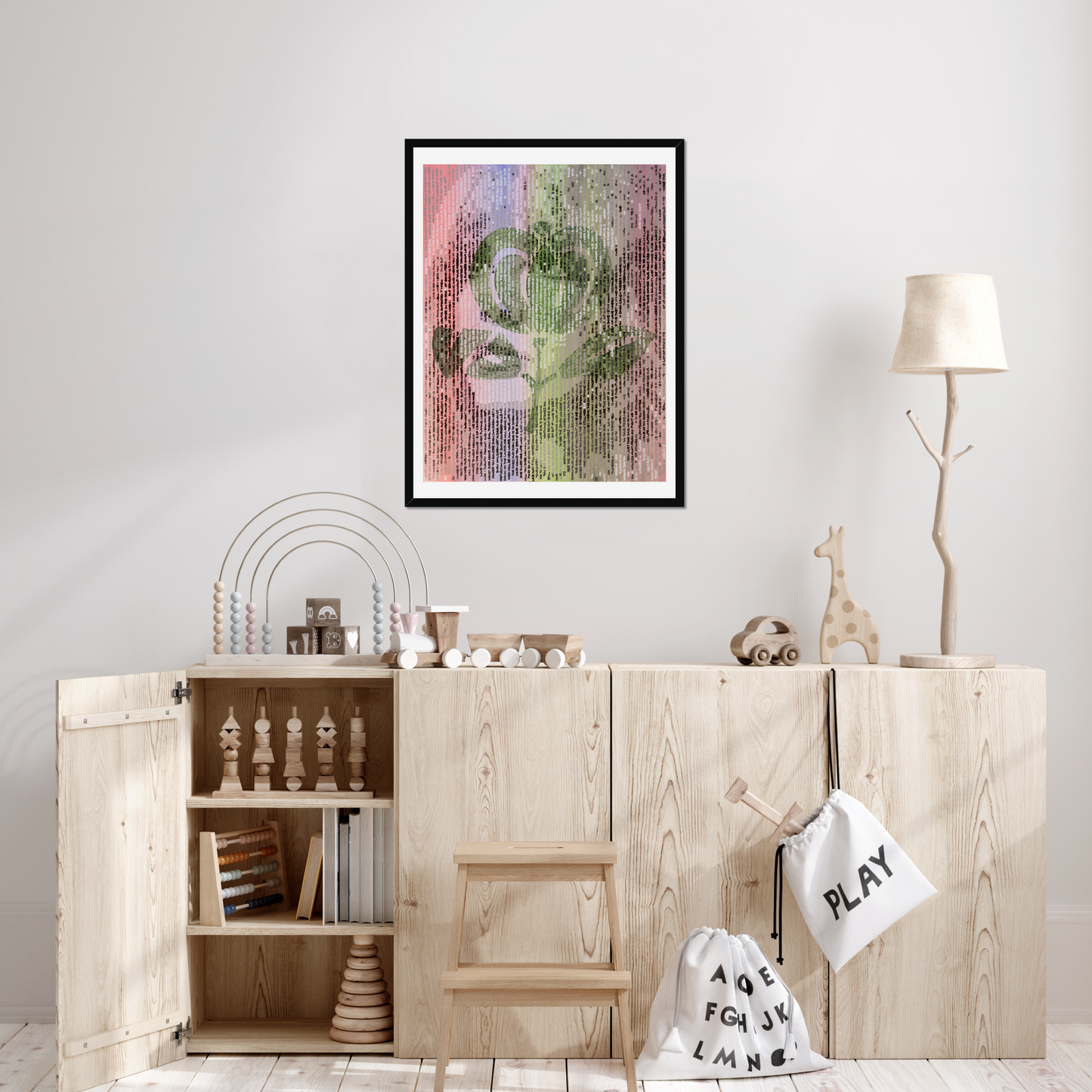 Stevie Nicks fine art print by Jon Keysell displayed in a living room setting