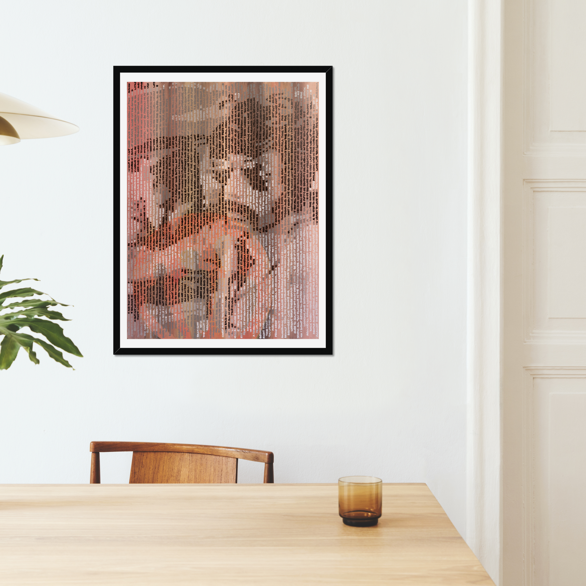 Beastie Boys handwritten art print by Jon Keysell in a styled interior space